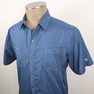 KÜHL Stealth Men's XL Short Sleeve Snap Shirt - Blue Style 7276